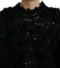 Dolce & Gabbana Black Sequined Embellished Pullover Sweater