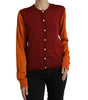 Dolce & Gabbana Multicolor Cardigan Color Block Silk Crewneck Sweater