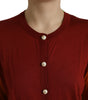 Dolce & Gabbana Multicolor Cardigan Color Block Silk Crewneck Sweater
