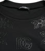 Dolce & Gabbana Black Pullover Floral Logo Applique Sweater