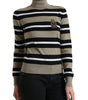 Dolce & Gabbana Multicolor Stripes Logo Turtle Neck Pullover Sweater