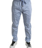 Dolce & Gabbana Light Blue Cotton Stretch Jogger Pants