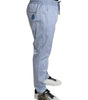 Dolce & Gabbana Light Blue Cotton Stretch Jogger Pants