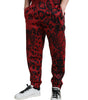 Dolce & Gabbana Red Black Leopard Stretch Jogger Pants