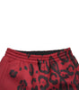 Dolce & Gabbana Red Black Leopard Stretch Jogger Pants
