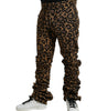 Dolce & Gabbana Brown Leopard Jacquard Jogger Pants