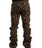 Dolce & Gabbana Brown Leopard Jacquard Jogger Pants