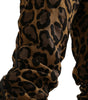 Dolce & Gabbana Brown Leopard Jacquard Jogger Pants