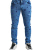 Dolce & Gabbana Blue Crystal Embellished Skinny Denim Jeans