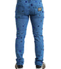 Dolce & Gabbana Blue Crystal Embellished Skinny Denim Jeans