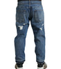 Dolce & Gabbana Blue Tattered Cotton Men Denim Jeans