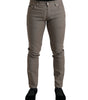 Dolce & Gabbana Brown Cotton Stretch Skinny Men Pants