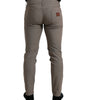 Dolce & Gabbana Brown Cotton Stretch Skinny Men Pants