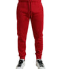 Dolce & Gabbana Red Cotton Blend Skinny Jogger Pants