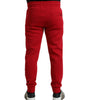 Dolce & Gabbana Red Cotton Blend Skinny Jogger Pants