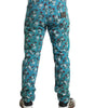 Dolce & Gabbana Blue Floral Print Skinny Cotton Denim Pants
