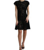 Dolce & Gabbana Black Floral Lace Cotton A-line Mini Dress