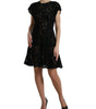 Dolce & Gabbana Black Floral Lace Cotton A-line Mini Dress