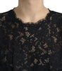 Dolce & Gabbana Black Floral Lace Cotton A-line Mini Dress
