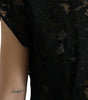 Dolce & Gabbana Black Floral Lace Cotton A-line Mini Dress