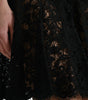 Dolce & Gabbana Black Floral Lace Cotton A-line Mini Dress