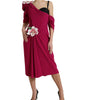 Dolce & Gabbana Purple Flower Embellished One Shoulder Dress