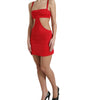 Dolce & Gabbana Red Cutout Nylon Sheath Sleeveless Mini Dress