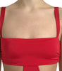 Dolce & Gabbana Red Cutout Nylon Sheath Sleeveless Mini Dress