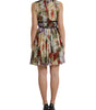 Dolce & Gabbana Beige Floral Sleeveless A-line Mini Dress