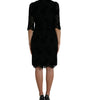 Dolce & Gabbana Black Floral Lace Cotton Bodycon Dress