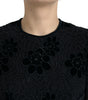 Dolce & Gabbana Black Floral Lace Cotton Bodycon Dress