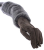 Gants élégants en cuir et fourrure de vison gris Dolce &amp; Gabbana
