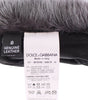 Gants élégants en cuir et fourrure de vison gris Dolce &amp; Gabbana