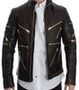 Dolce & Gabbana Brown Lambskin Leather Zipper Jacket