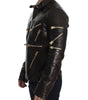 Dolce & Gabbana Brown Lambskin Leather Zipper Jacket