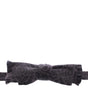 Dolce & Gabbana Gray Black Wool Silk Bow Tie