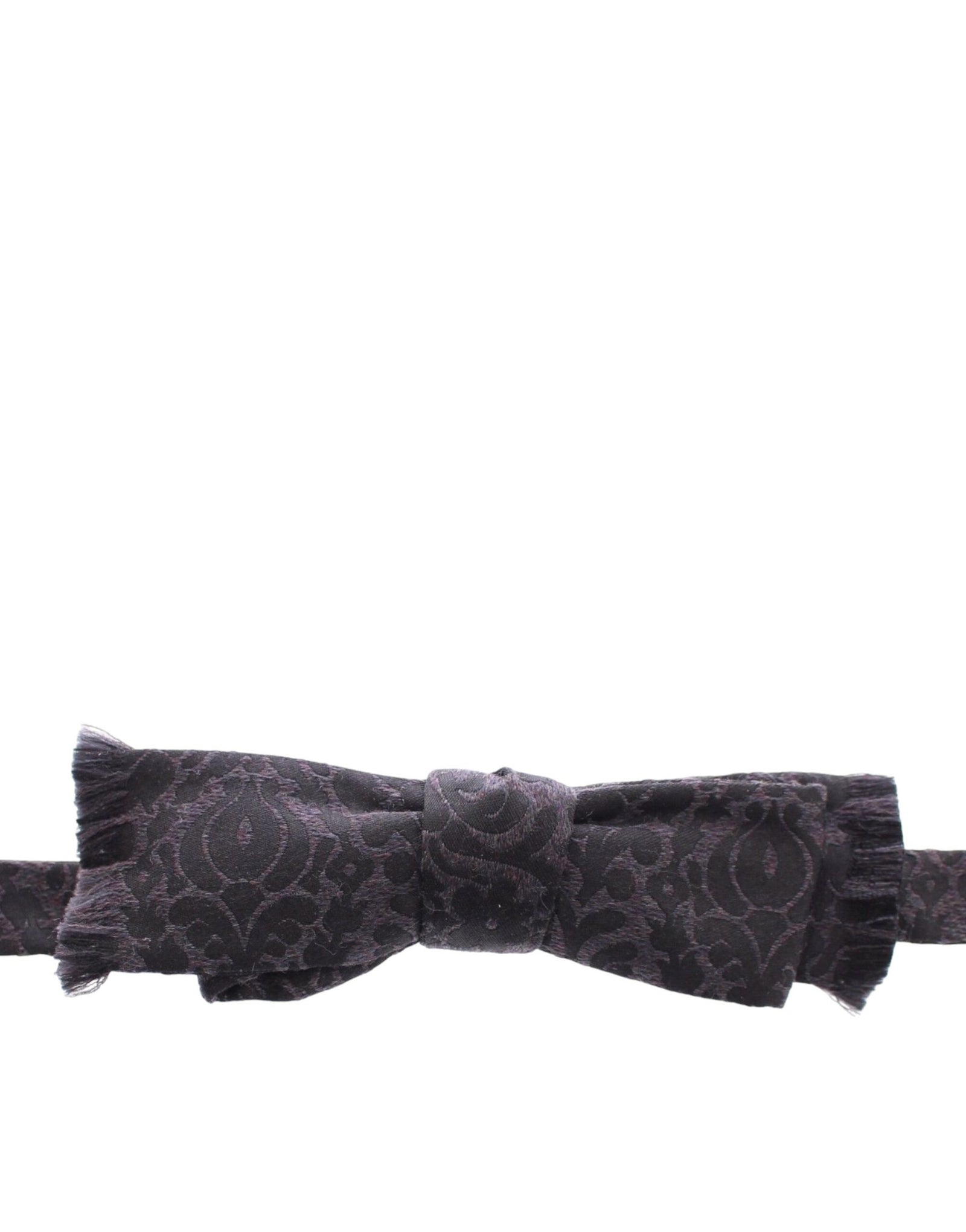 Nœud papillon élégant en mélange de soie et de laine à motif cachemire noir Dolce &amp; Gabbana