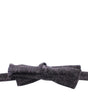 Dolce & Gabbana Gray Black Wool Silk Bow Tie