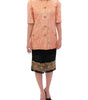 Dolce & Gabbana Pink Silk Brocade Crystal Jacket Coat