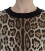 Dolce &amp; Gabbana Elegant Leopard Print Short Sweater Top