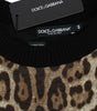 Dolce &amp; Gabbana Elegant Leopard Print Short Sweater Top