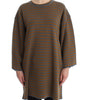 Dolce &amp; Gabbana Yellow &amp; Gray Striped Oversized Sweater