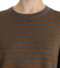 Dolce &amp; Gabbana Yellow &amp; Gray Striped Oversized Sweater