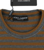 Dolce &amp; Gabbana Yellow &amp; Gray Striped Oversized Sweater