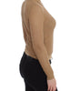Dolce & Gabbana Beige Knitted Cotton Polo Cardigan Sweater