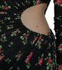 Dolce & Gabbana Black Floral Cut Out Sheath Long Maxi Dress