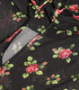 Dolce & Gabbana Black Floral Cut Out Sheath Long Maxi Dress
