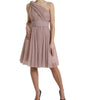 Dolce & Gabbana Pink One Shoulder Pleated Lame Tulle Dress