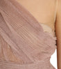 Dolce & Gabbana Pink One Shoulder Pleated Lame Tulle Dress