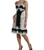 Dolce & Gabbana Black White Lace See Through A-Line Sleeveless Dress